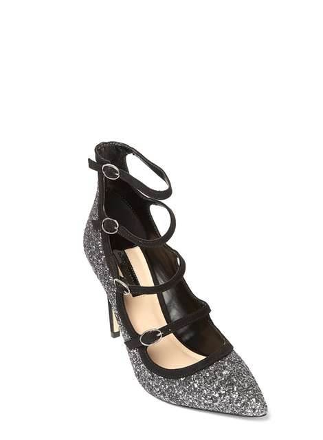 Pewter Glitter 'Bella' Court Shoes